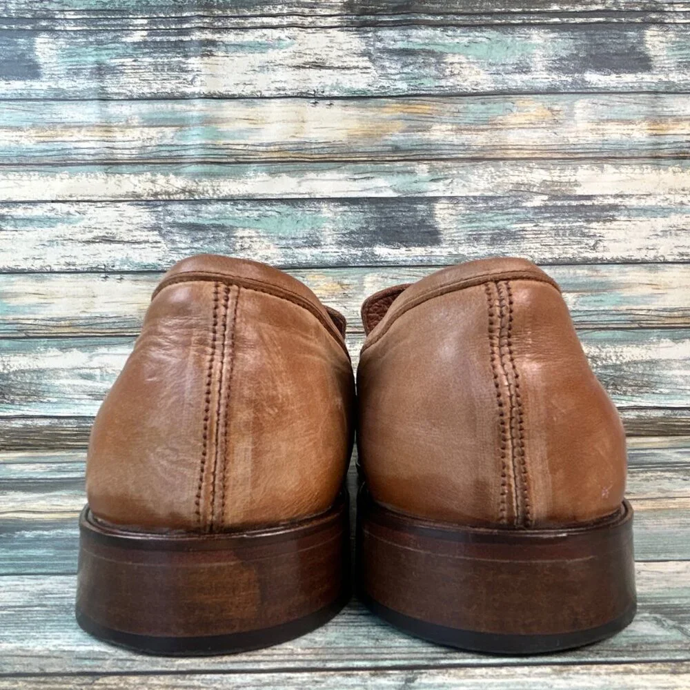 L. Lambertazzi Loafers Mens 11-11.5/44 Brown Leather Handmade Bicycle Toe Dress